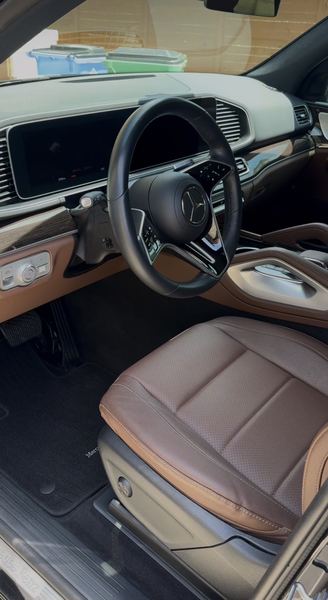 Mercedes GLE interior with brown leather, detailed by Austin Auto Detail